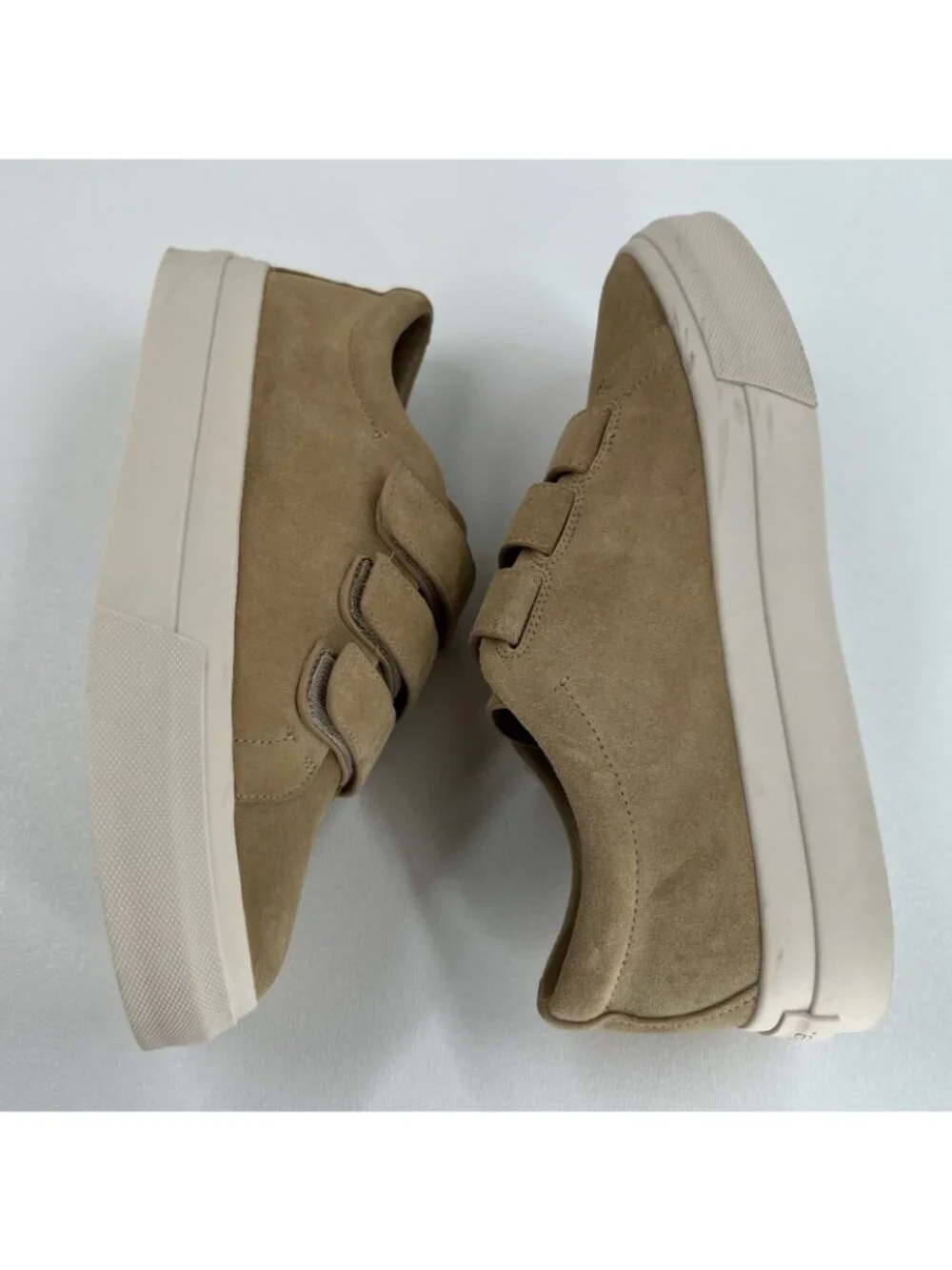 Vince Sunnyside Suede Platform Sneakers Women Size US 7 Multi Strap Sand Beige - Picture 7 of 12